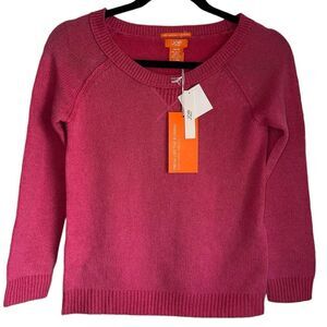 NWT JOE FRESH SIZE XS 100% cashmere pink sweater pullover crewneck long‎ sleeve